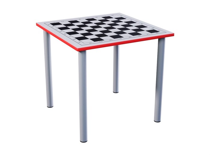 Стол Шахматный на металлокаркасе (красный, серый)