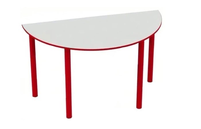 Стол на металлокаркасе полукруг (красный, серый)