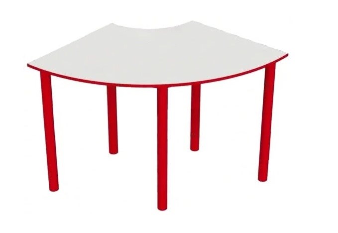 Стол на металлокаркасе сектор 90 (красный, серый)