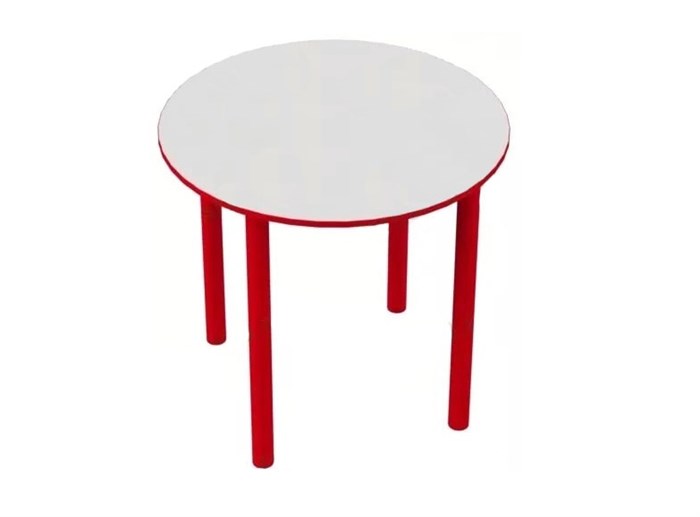 Стол на металлокаркасе круглый (красный, серый) - фото 6076
