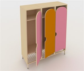 Шкаф для детской одежды трехсекционный на ножках ЛДСП