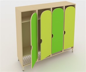Шкаф для детской одежды четырехсекционный на ножках ЛДСП