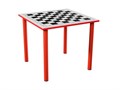 Стол Шахматный на металлокаркасе (красный, серый) СтолШТР